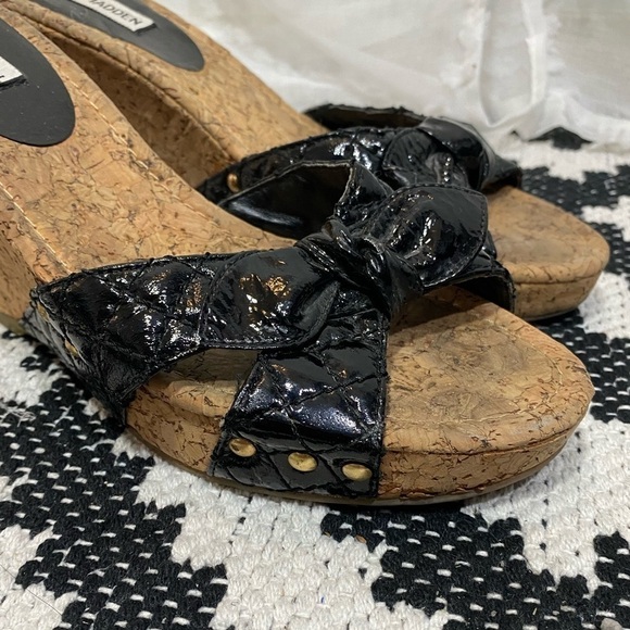 Steve Madden 90’s cork wedges with bow detail size 8 - Picture 7 of 10